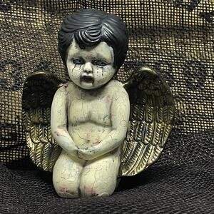 Creepy Odd Goth Gothic Ghost Girl Altered Repainted Horror Doll Figure Figurine